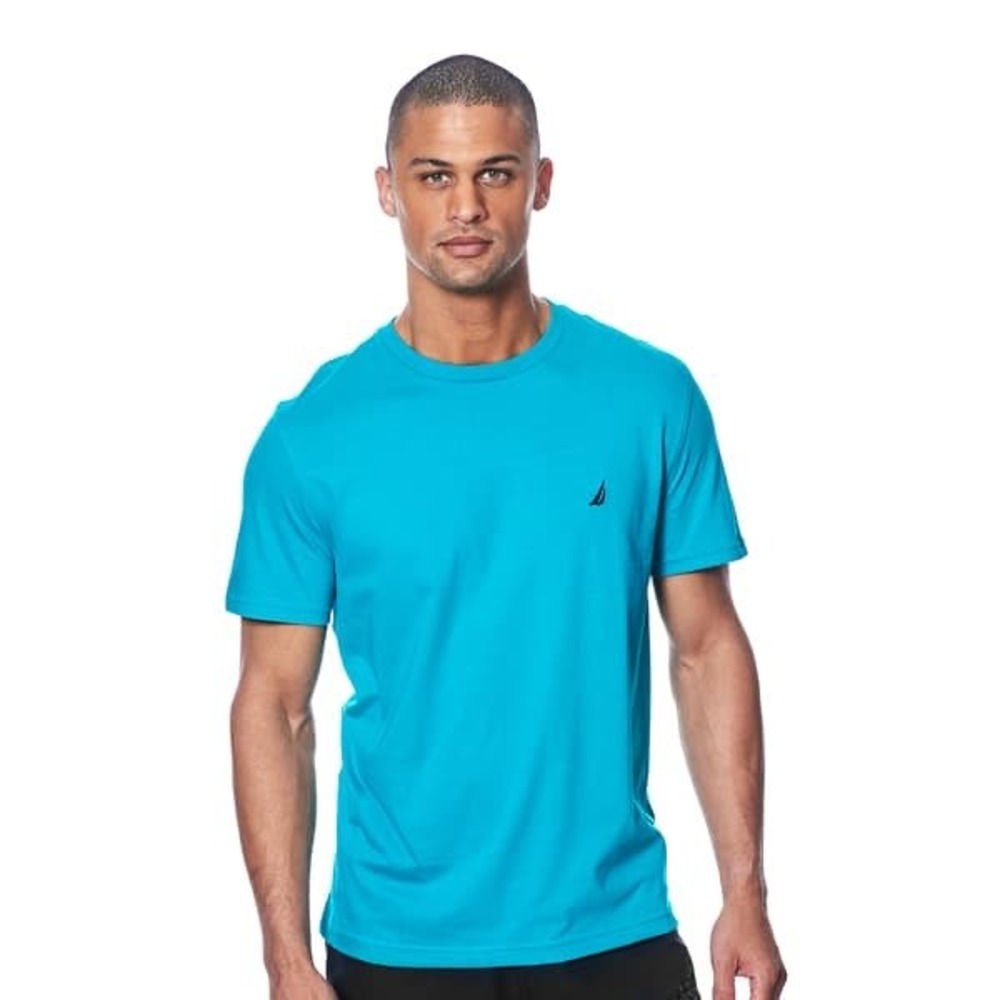 Nautica Performance Tee Mens XL Blue Short Sleeve Crewneck Athleisure Sporty